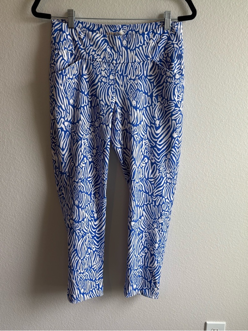 Lilly Pulitzer Luxletic Corso Pants Martinique Blue Zee Bebe - Picture 2 of 7